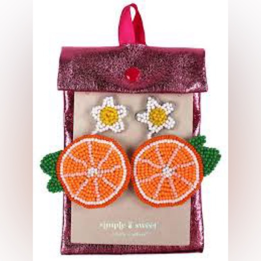 Simply Southern Beaded Earrings Orange Slices